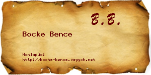 Bocke Bence névjegykártya